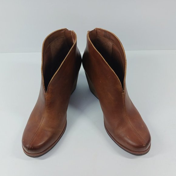 KorkEase Shoes Korks Womens Gemini Distress Brown Leather Chunky